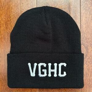 Violent Gentlemen Knitted Beanie, Black and White, Embroidered Lettering, NWOT